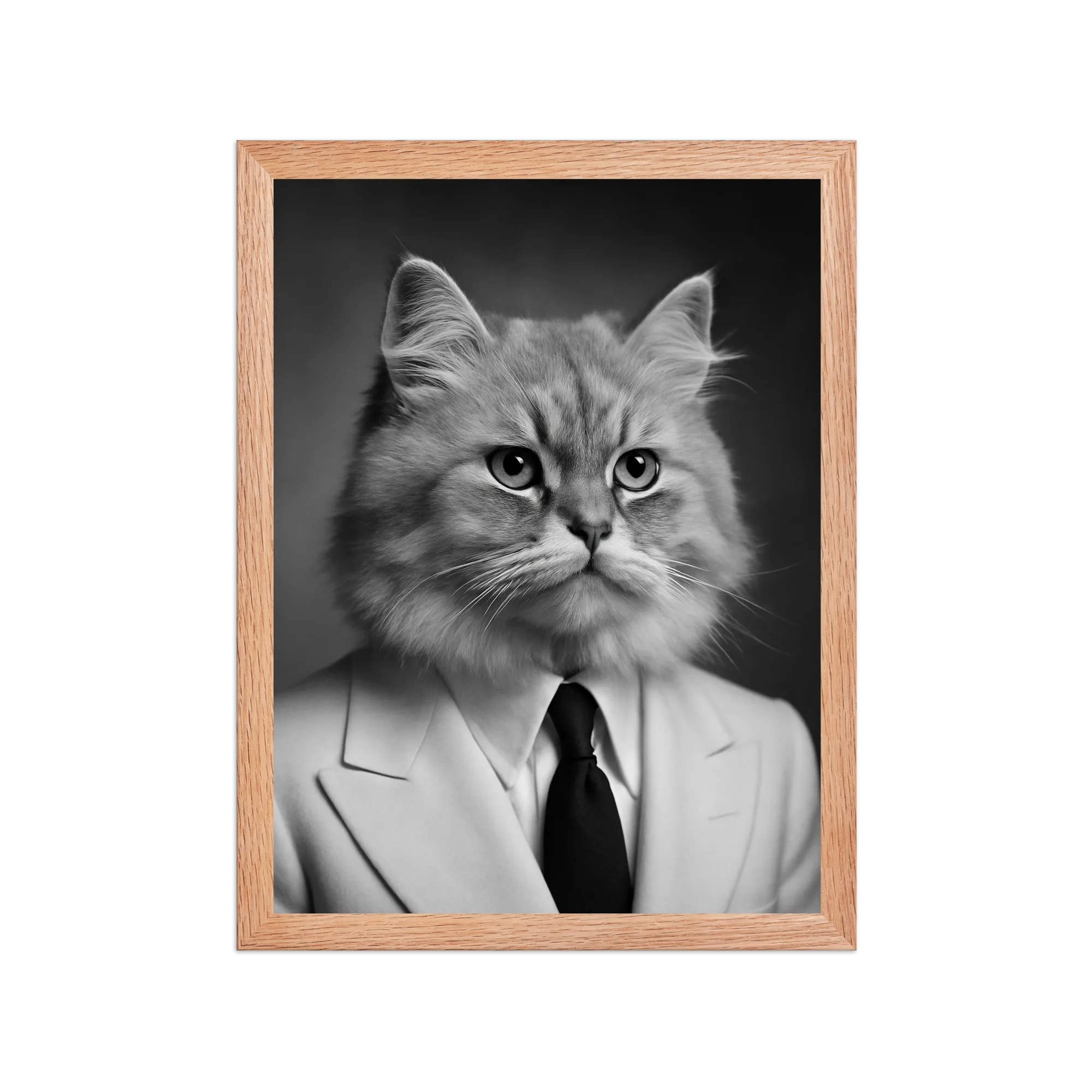 Custom pet portrait in Casablanca style - Humphrey Bogart black-and-white film noir style