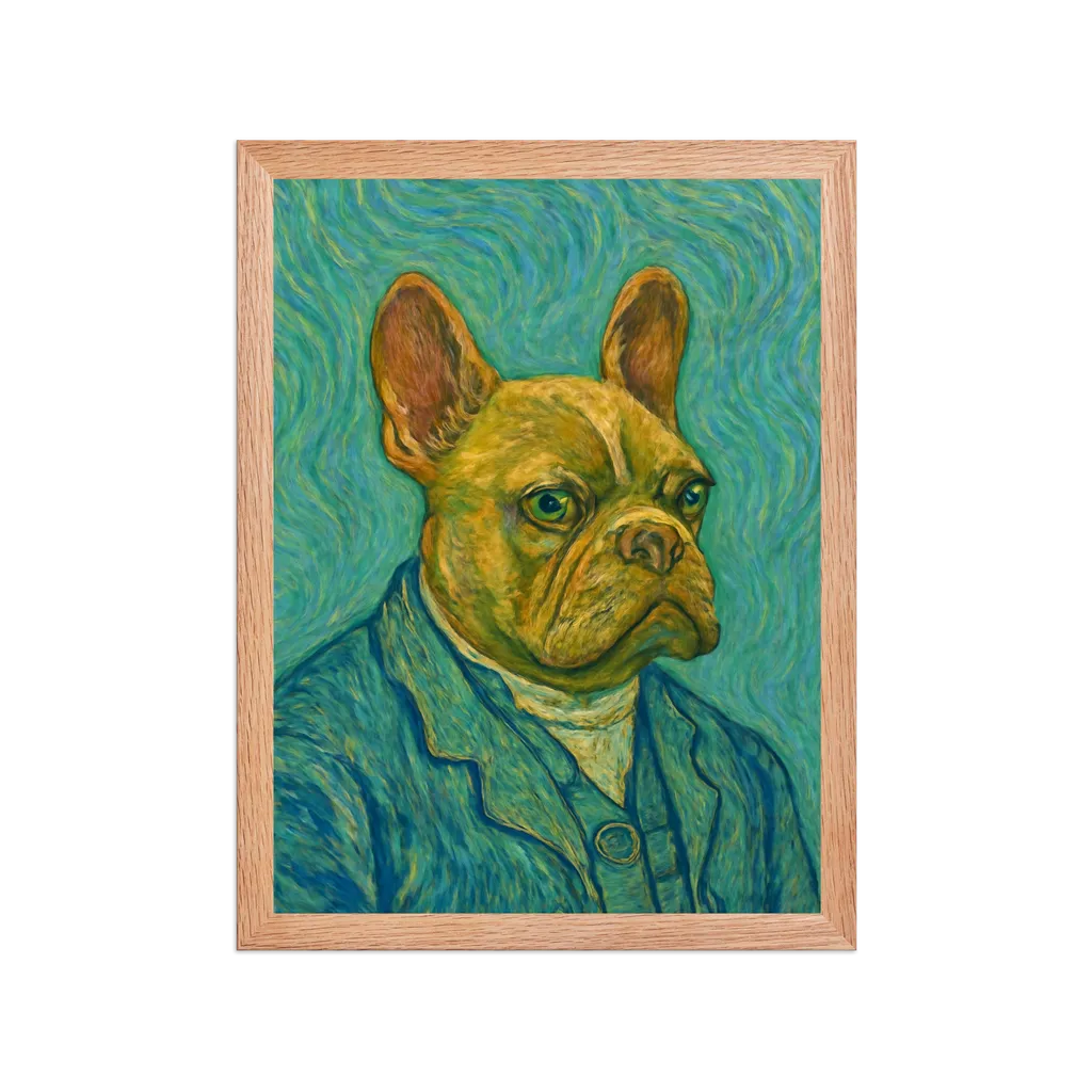 Custom pet portrait in Van Gogh style - Post-Impressionist self-portrait in Van Gogh style
